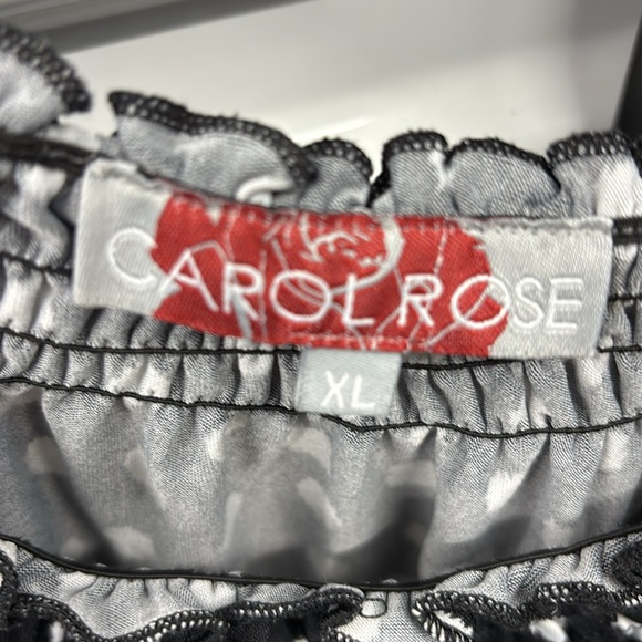 Carol Rose Black and White Polka Dot Short Sleeves Blouse Elastic Neckline XL - Picture 5 of 14